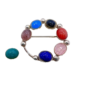 🍭6/$30 Multicolor jellybean circular pin brooch